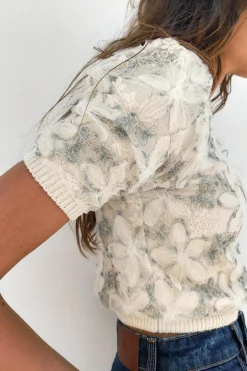 Hot TOP PUNTO COMBINADO BORDADOS LENTEJUELAS Mujer Cárdigan / Jerséis|Punto