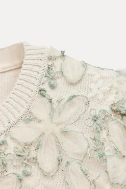 Hot TOP PUNTO COMBINADO BORDADOS LENTEJUELAS Mujer Cárdigan / Jerséis|Punto