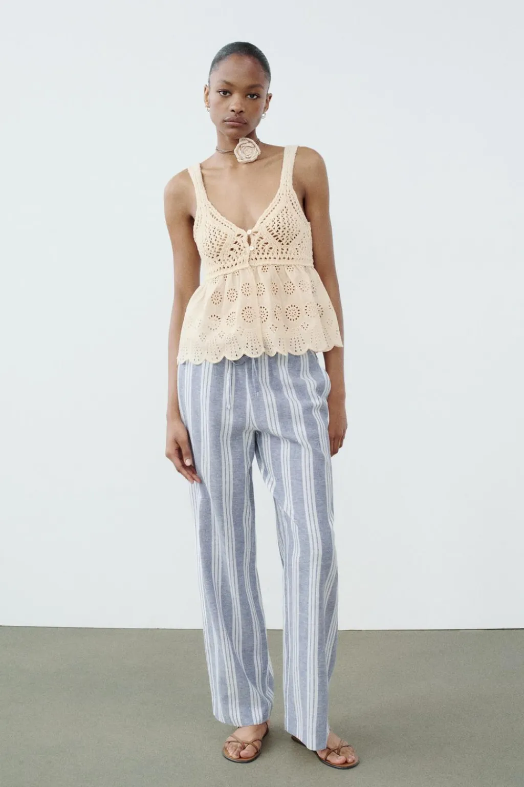 New TOP PUNTO COMBINADO BORDADOS PEFORADOS Mujer Cárdigan / Jerséis|Punto