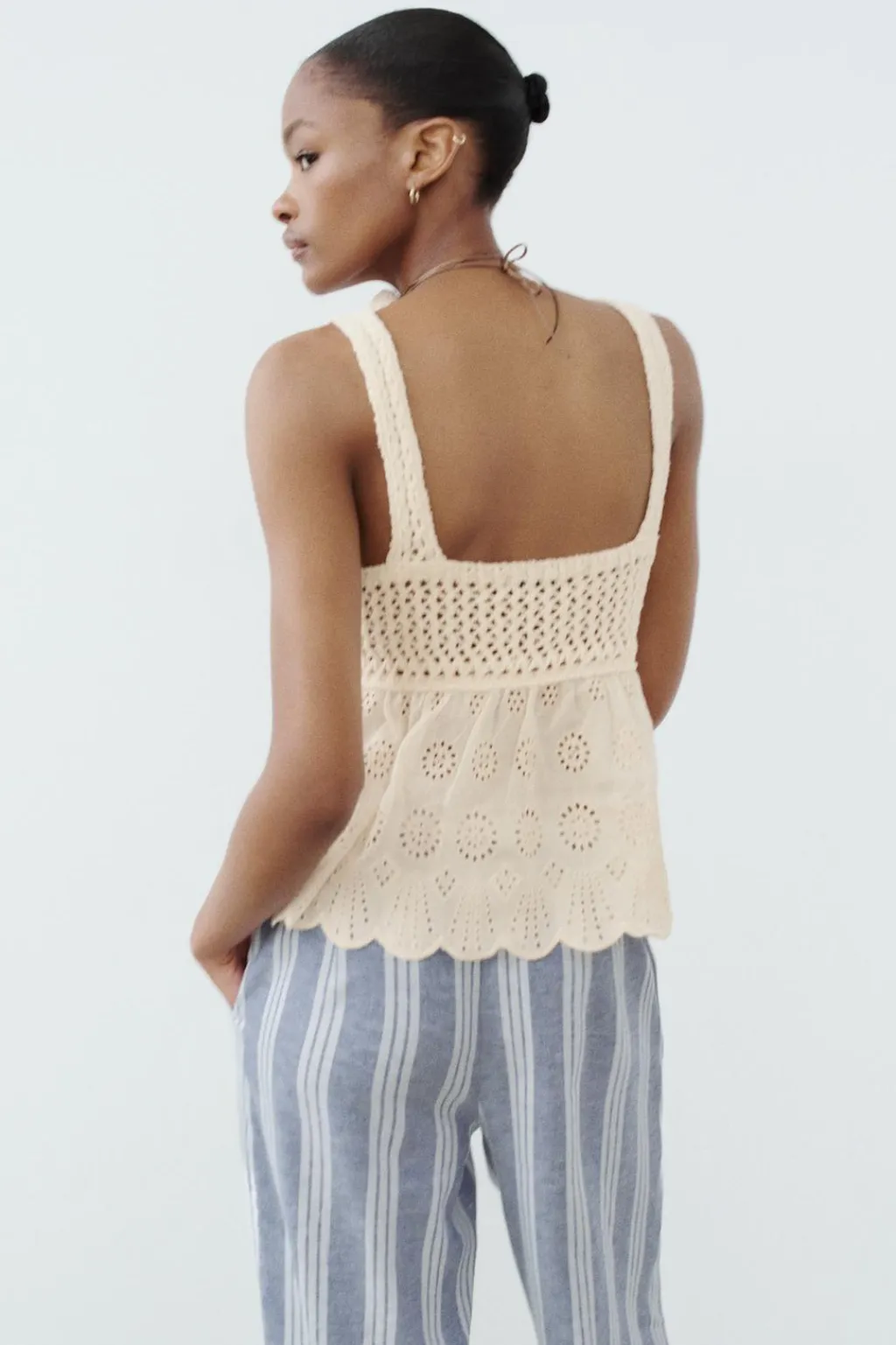 New TOP PUNTO COMBINADO BORDADOS PEFORADOS Mujer Cárdigan / Jerséis|Punto