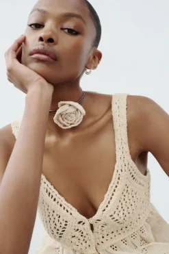 New TOP PUNTO COMBINADO BORDADOS PEFORADOS Mujer Cárdigan / Jerséis|Punto