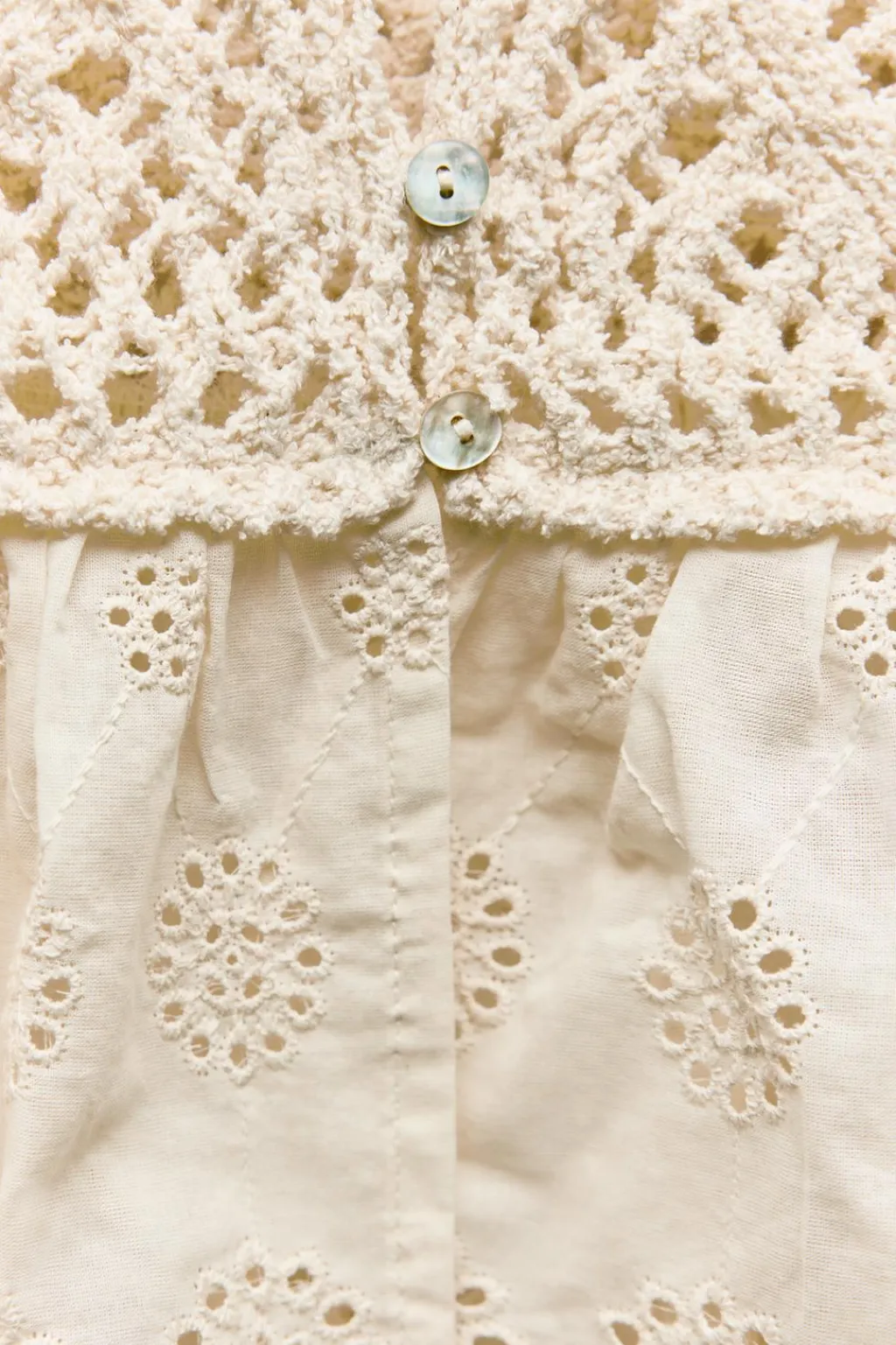 New TOP PUNTO COMBINADO BORDADOS PEFORADOS Mujer Cárdigan / Jerséis|Punto