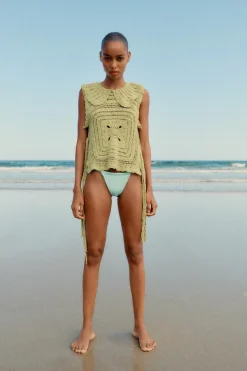 New TOP PUNTO CROCHET LAZOS LATERALES Mujer Cárdigan / Jerséis|Punto