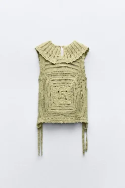 New TOP PUNTO CROCHET LAZOS LATERALES Mujer Cárdigan / Jerséis|Punto