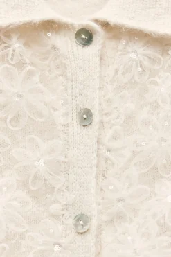 Sale TOP PUNTO ENCAJE LENTEJUELAS Mujer Cárdigan / Jerséis|Punto