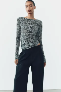 Online TOP PUNTO ESTAMPADO ANIMAL Mujer Cárdigan / Jerséis|Punto