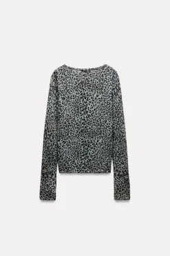 Online TOP PUNTO ESTAMPADO ANIMAL Mujer Cárdigan / Jerséis|Punto