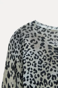 Online TOP PUNTO ESTAMPADO ANIMAL Mujer Cárdigan / Jerséis|Punto