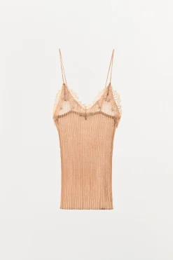 Outlet TOP PUNTO FINO ENCAJE Mujer Tops / Bodies