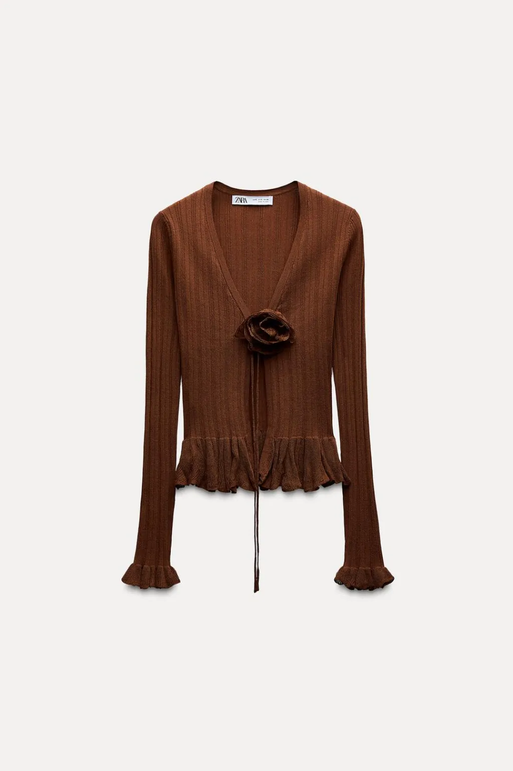 Hot TOP PUNTO FINO FLOR Mujer Cárdigan / Jerséis|Punto