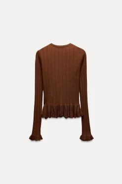 Hot TOP PUNTO FINO FLOR Mujer Cárdigan / Jerséis|Punto