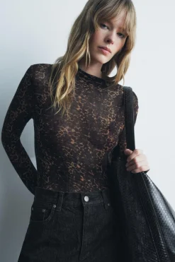 Online TOP PUNTO FINO JACQUARD ANIMAL Mujer Cárdigan / Jerséis|Punto