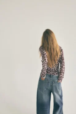 Discount TOP PUNTO FINO JACQUARD ANIMAL Mujer Cárdigan / Jerséis|Punto