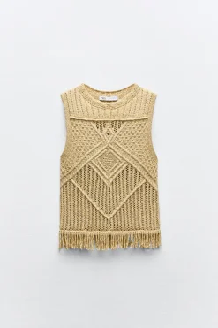 Clearance TOP PUNTO FLECOS HILO METALIZADO Mujer Cárdigan / Jerséis|Punto