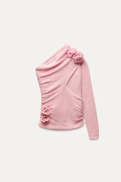 Fashion TOP PUNTO FLORES Mujer Cárdigan / Jerséis|Punto