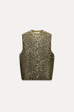 Fashion TOP PUNTO FOIL ESTAMPADO ANIMAL Mujer Cárdigan / Jerséis|Punto