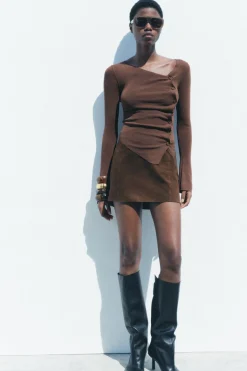 Discount TOP PUNTO FRUNCES Mujer Cárdigan / Jerséis|Punto