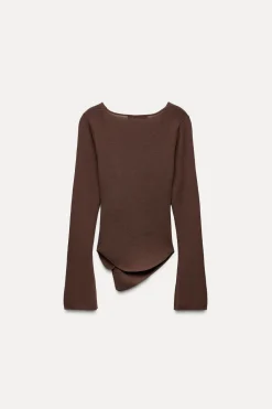 Discount TOP PUNTO FRUNCES Mujer Cárdigan / Jerséis|Punto