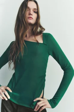 Clearance TOP PUNTO FRUNCES LATERALES Mujer Cárdigan / Jerséis|Punto