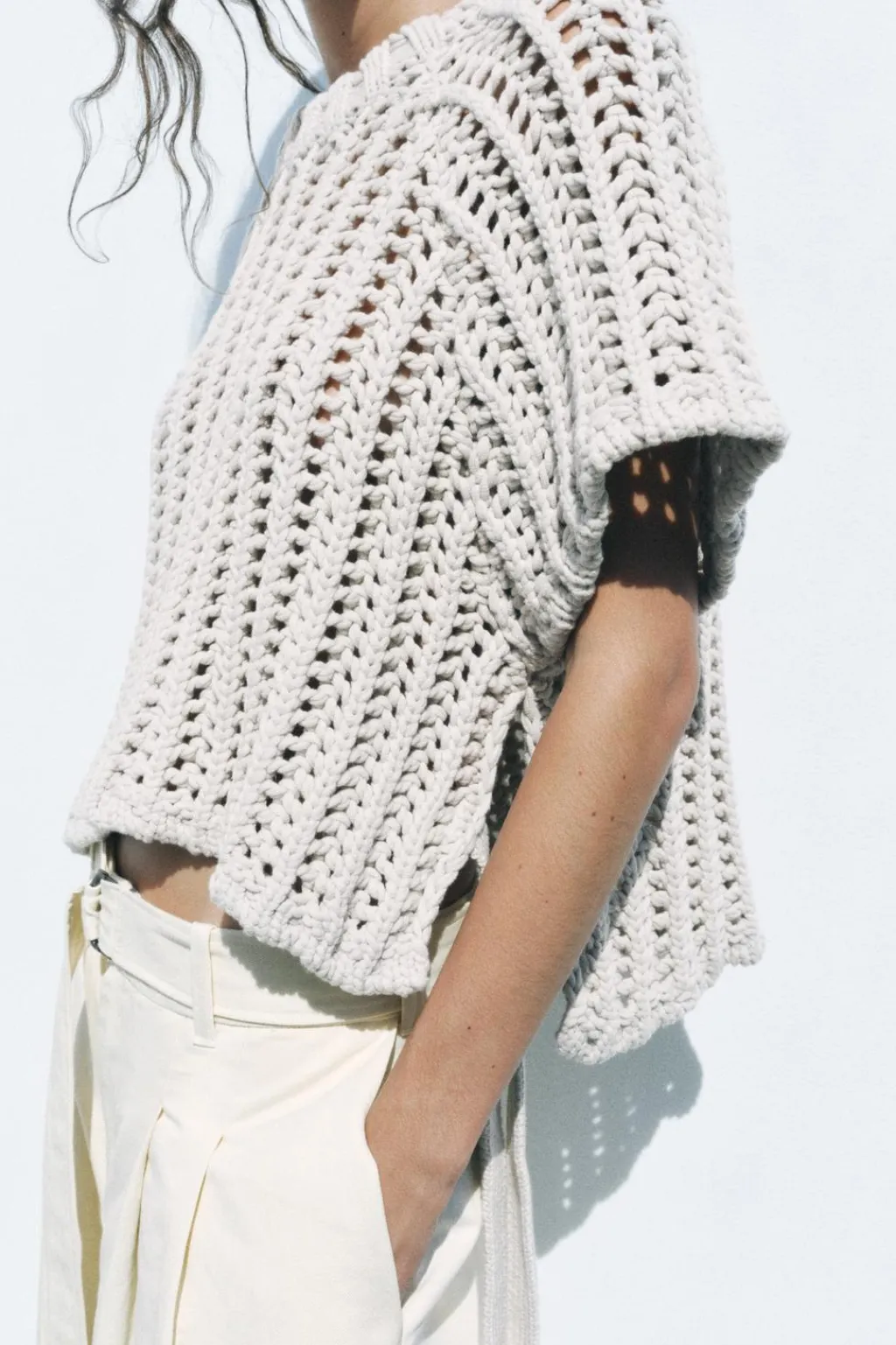 New TOP PUNTO GRUESO TIRAS LATERALES Mujer Cárdigan / Jerséis|Punto