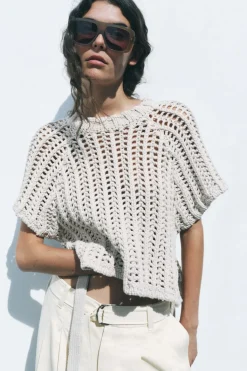 New TOP PUNTO GRUESO TIRAS LATERALES Mujer Cárdigan / Jerséis|Punto