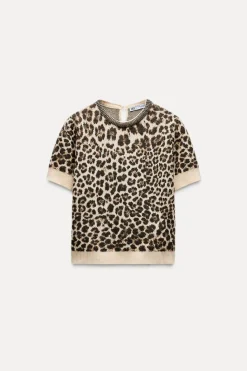 Sale TOP PUNTO JACQUARD ANIMAL CUELLO JOYA Mujer Cárdigan / Jerséis|Punto