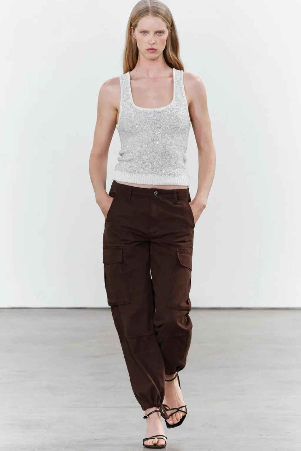 Fashion TOP PUNTO LENTEJUELAS Mujer Cárdigan / Jerséis|Punto