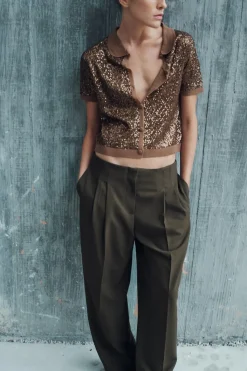 Sale TOP PUNTO LENTEJUELAS Mujer Cárdigan / Jerséis|Punto