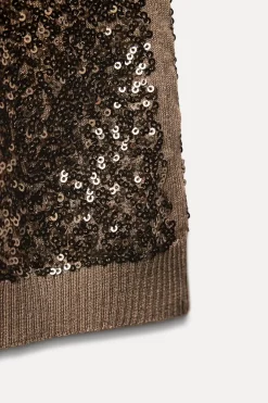 Sale TOP PUNTO LENTEJUELAS Mujer Cárdigan / Jerséis|Punto