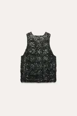 Discount TOP PUNTO LENTEJUELAS Mujer Cárdigan / Jerséis|Punto