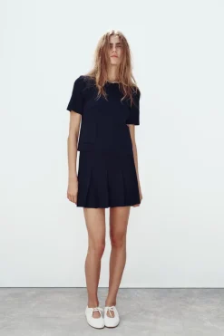 Sale TOP PUNTO LISO ABALORIOS CUELLO Mujer Cárdigan / Jerséis|Punto