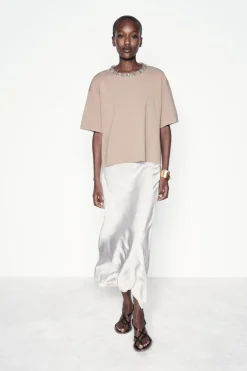 Online TOP PUNTO LISO ABALORIOS JOYA Mujer Cárdigan / Jerséis|Punto