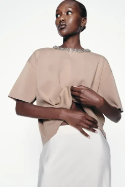 Online TOP PUNTO LISO ABALORIOS JOYA Mujer Cárdigan / Jerséis|Punto