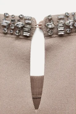 Online TOP PUNTO LISO ABALORIOS JOYA Mujer Cárdigan / Jerséis|Punto