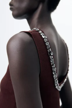 Fashion TOP PUNTO LISO ABALORIOS JOYA Mujer Cárdigan / Jerséis|Punto