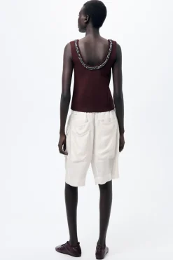 Fashion TOP PUNTO LISO ABALORIOS JOYA Mujer Cárdigan / Jerséis|Punto