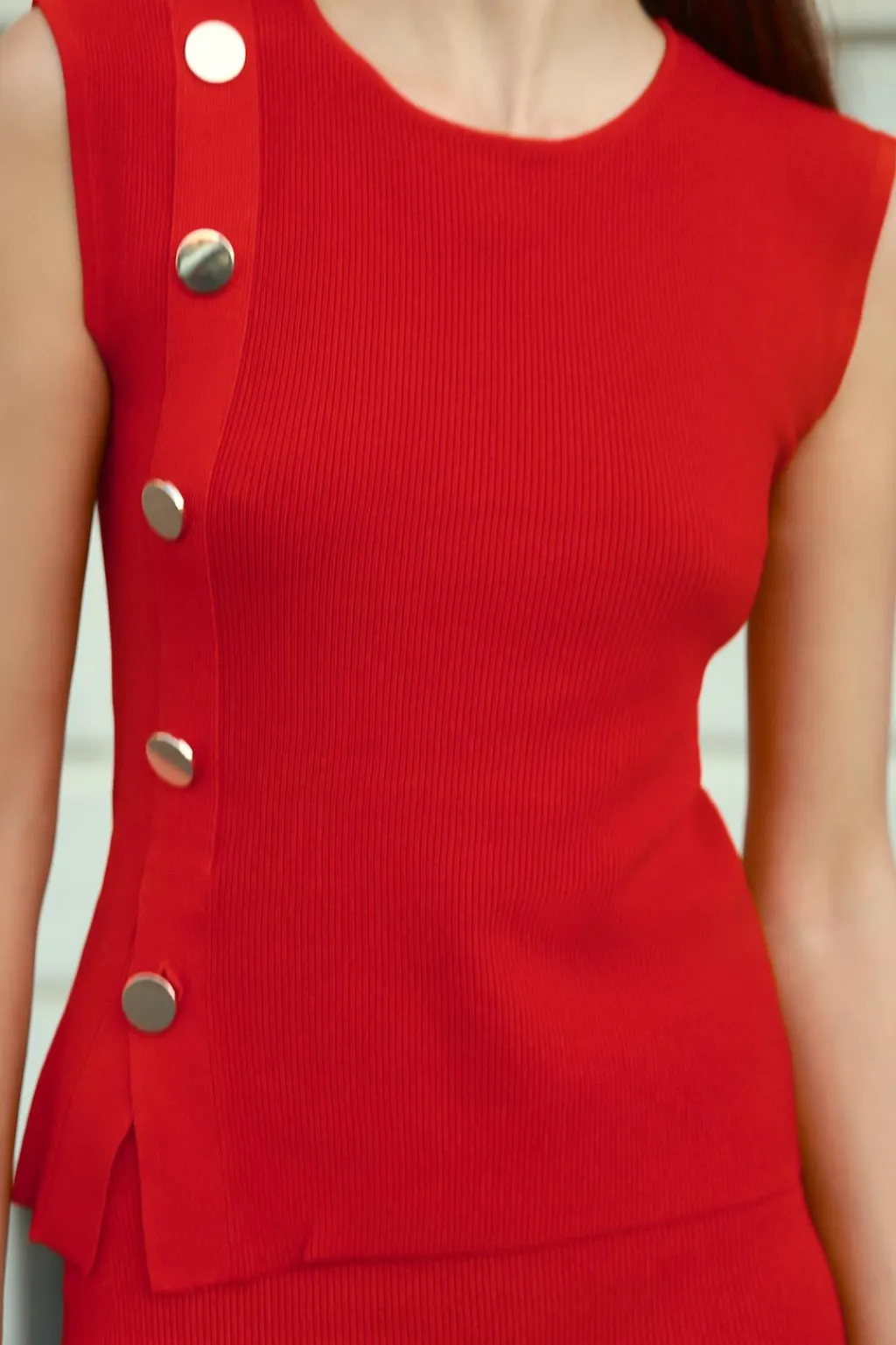 Hot TOP PUNTO LISO BOTÓN DORADO Mujer Cárdigan / Jerséis|Punto