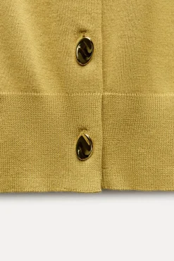 Clearance TOP PUNTO LISO BOTONES DORADOS Mujer Cárdigan / Jerséis|Punto