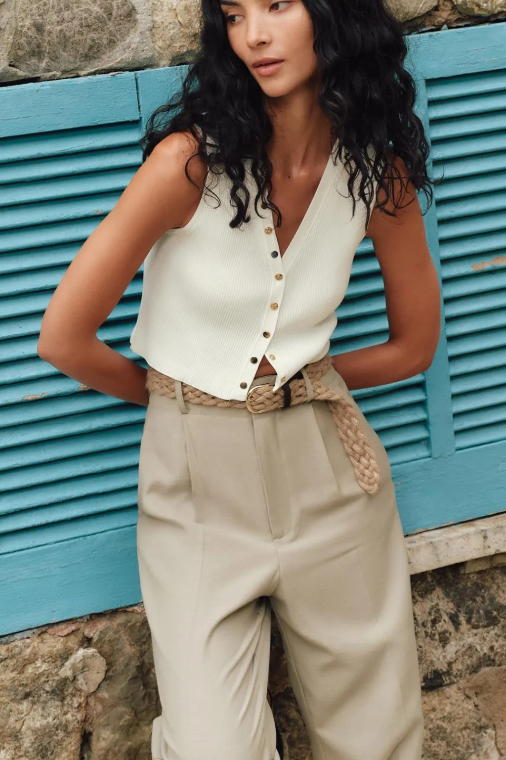 Hot TOP PUNTO LISO BOTONES DORADOS Mujer Cárdigan / Jerséis|Punto