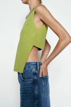 Fashion TOP PUNTO LISO BOTONES ESPALDA Mujer Cárdigan / Jerséis|Punto