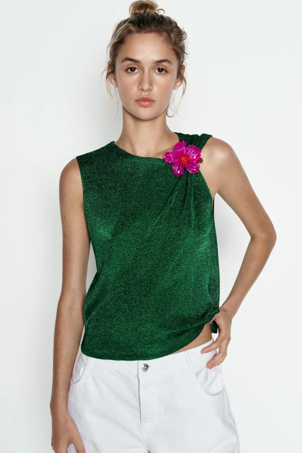 Hot TOP PUNTO LISO HILO METALIZADO Mujer Cárdigan / Jerséis|Punto