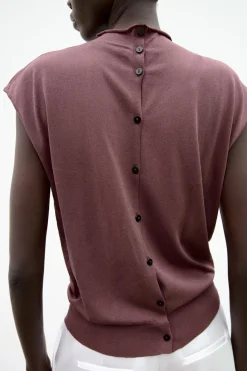 Best TOP PUNTO LISO MANGA SISA Mujer Cárdigan / Jerséis|Punto