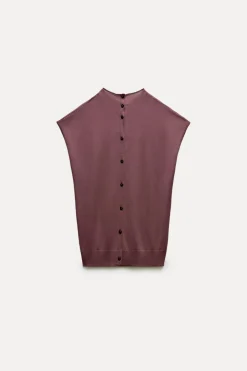 Best TOP PUNTO LISO MANGA SISA Mujer Cárdigan / Jerséis|Punto