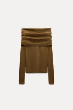 Hot TOP PUNTO LISO OFF SHOULDER Mujer Cárdigan / Jerséis|Punto