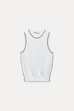 Outlet TOP PUNTO LISO VIVOS CONTRASTE Mujer Cárdigan / Jerséis|Punto