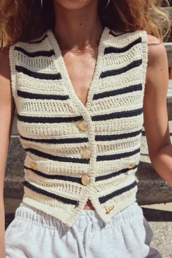 New TOP PUNTO RAYAS Mujer Cárdigan / Jerséis|Punto