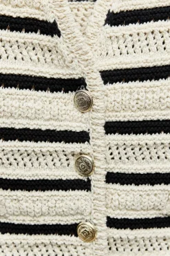 New TOP PUNTO RAYAS Mujer Cárdigan / Jerséis|Punto