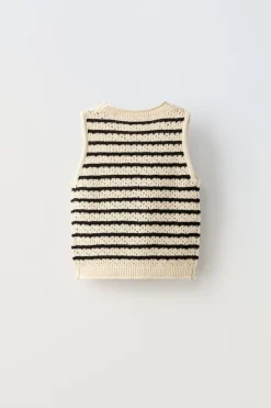 Niños ZARA 6 - 14 Años·Punto|6 - 14 Años·Camisetas<TOP PUNTO RAYAS CROCHET