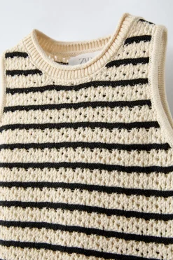 Niños ZARA 6 - 14 Años·Punto|6 - 14 Años·Camisetas<TOP PUNTO RAYAS CROCHET