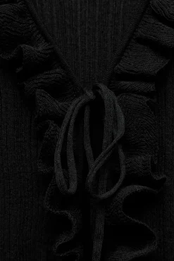 Sale TOP PUNTO VOLANTES LAZOS Mujer Cárdigan / Jerséis|Punto